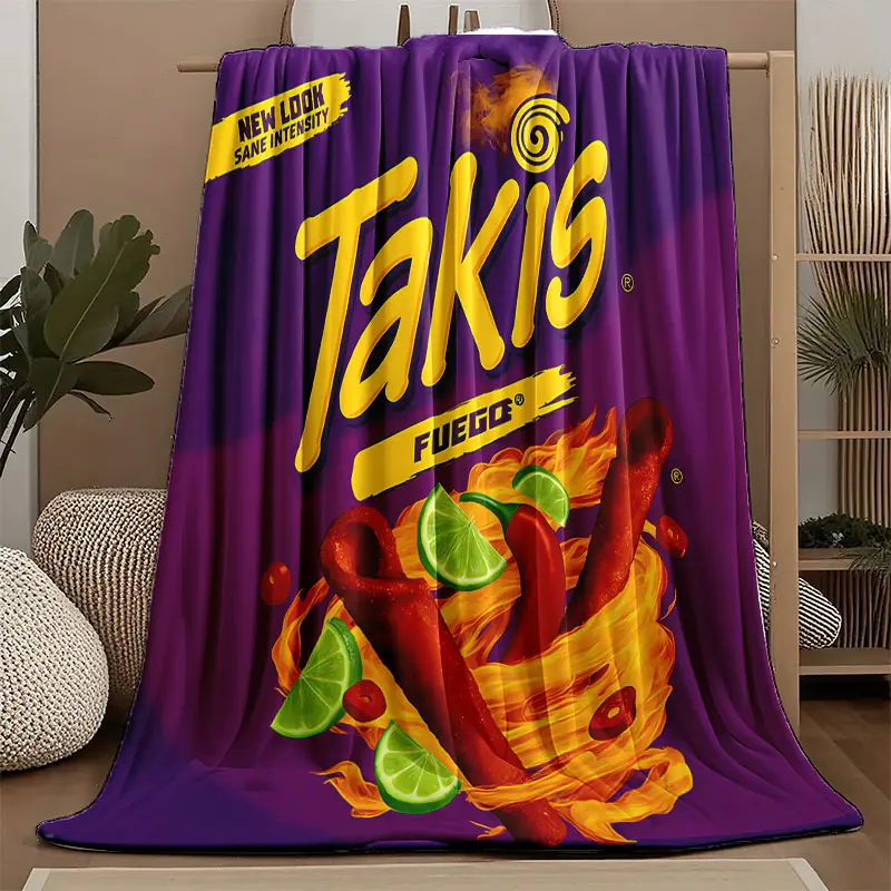 Takis Fuego Spicy Snack Throw Blanket, Vibrant Design, Perfect Gift for Snack Lovers, Soft Comfortable, Multi-Purpose, Home Decor