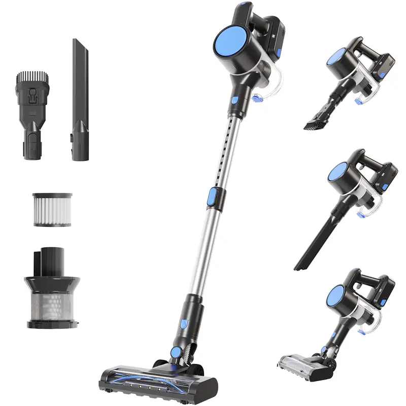 Sweetcrispy Cordless Stick Handheld Wireless Vacuum Cleaner, Lightweight Rechargeable Multi Surface Vacuum, Anti-Tangle Design, LED Lights for Hardwood Floors & Carpet Pet Hair Cleaning, Apartment Accessories