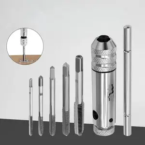 Adjustable Ratchet Tap Wrench, Manual Tap Tool with Reverse Switch, Durable Drill Bit for Precise Hole, Suitable for Professional Use