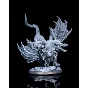 Unpainted 3D Printed Resin Chimera Mythical Creature Miniature - Multi-Size Dead End Figurine, Tabletop RPG Accessory, Decorative Sculptures, Collectible Home Decor