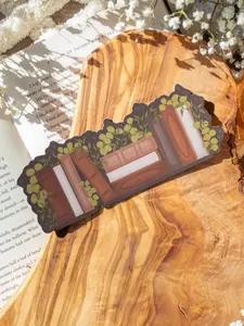 Vintage Bookshelf Die-Cut Bookmark for Booktok Readers