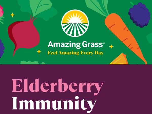 Amazing Grass Greens Blend Immunity Elderberry, 7.4 Oz, 30 Servings Healthcare Edible Vitamin Dietary