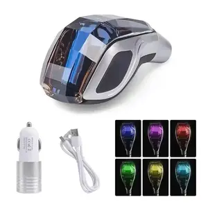 Car crystal gear shift knob with LED light, car gear shift handle, interior accessories for Toyota, Ford, Lexus, Honda,Chevrolet,NISSAN,Subaru, Volkswagen, Kia Shifter Buick Verano Shifter Accessory with Stylish Design