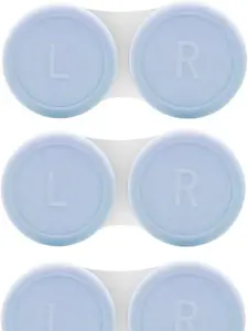4 Pack Contact Lens Case, Contact Solution Soaking Case Replacement Kit for Travel, Daily Use (Blue)