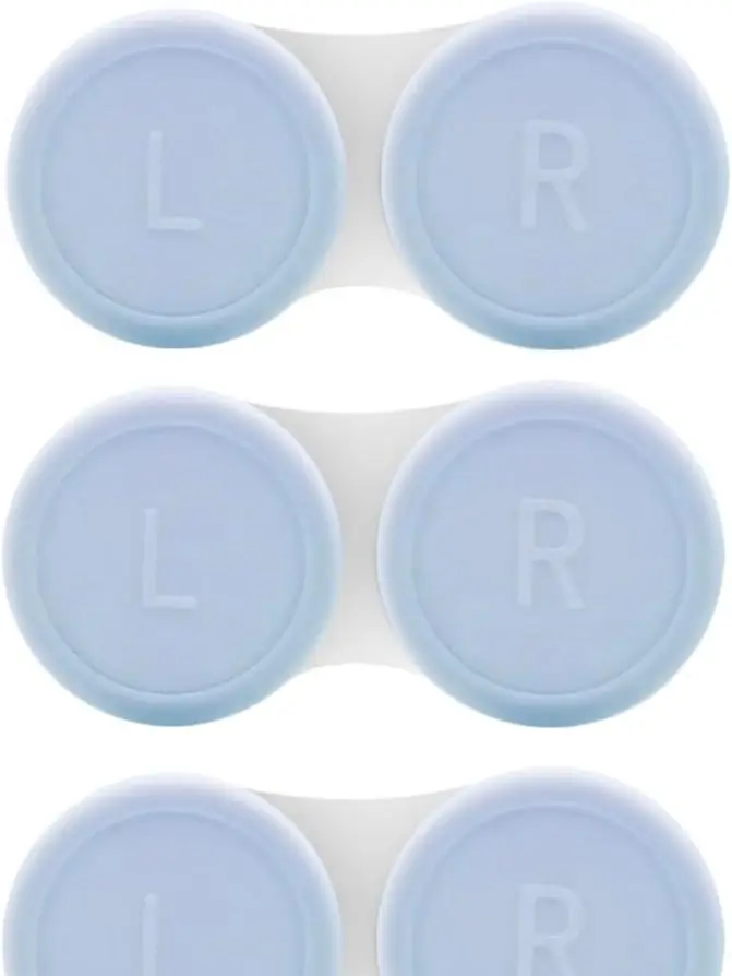 4 Pack Contact Lens Case, Contact Solution Soaking Case Replacement Kit for Travel, Daily Use (Blue)