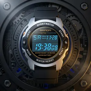 Digital Sports Watch for Men Women and Teens 50M Waterproof Outdoor Wrist Watch with LED Backlight Alarm Stopwatch Countdown Rugged Resin Band
