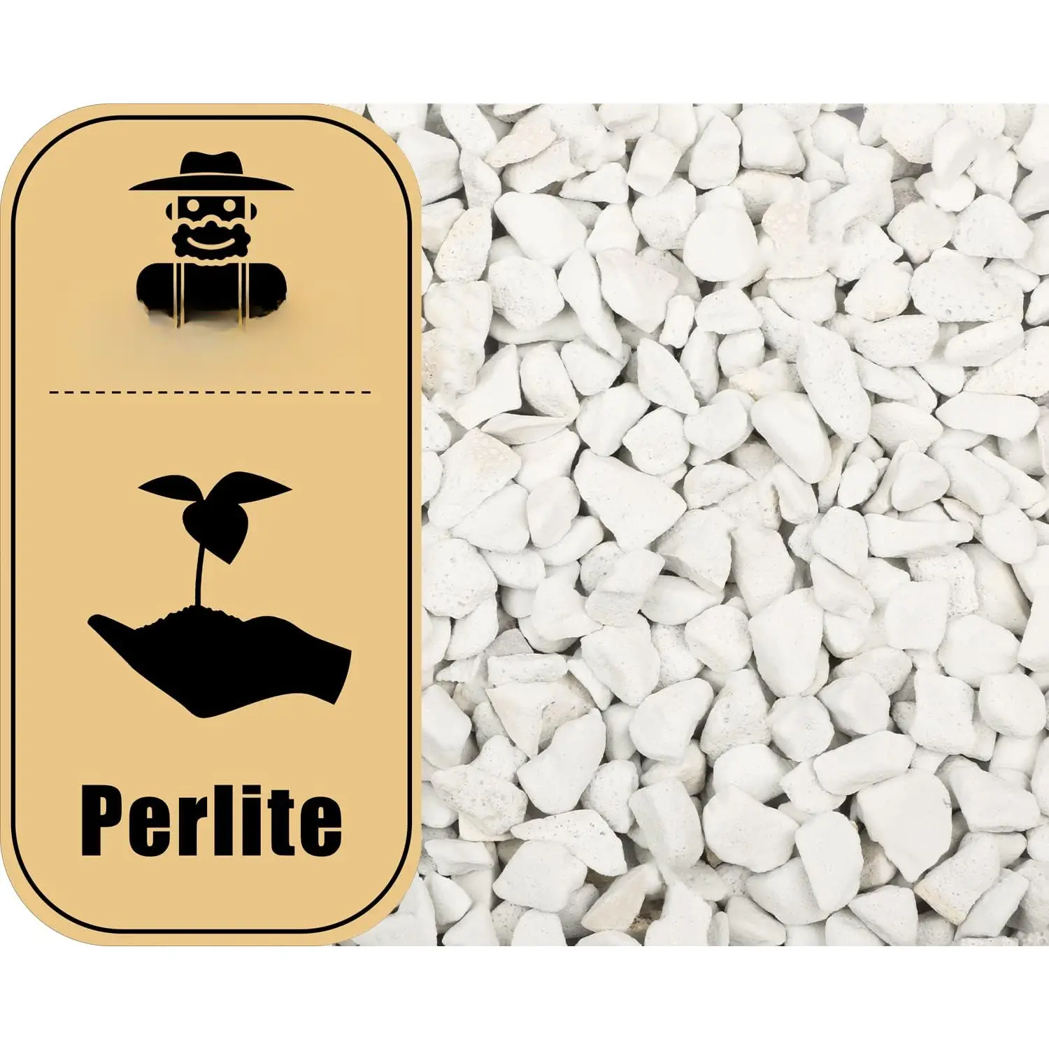 Chunky Perlite Bulk, Horticultural Pearlite Coarse Perlite for  Indoor, Additive Conditioner Mix, Improve Drainage and Ventilation, Help Root Growth(5-10mm, 1qt)