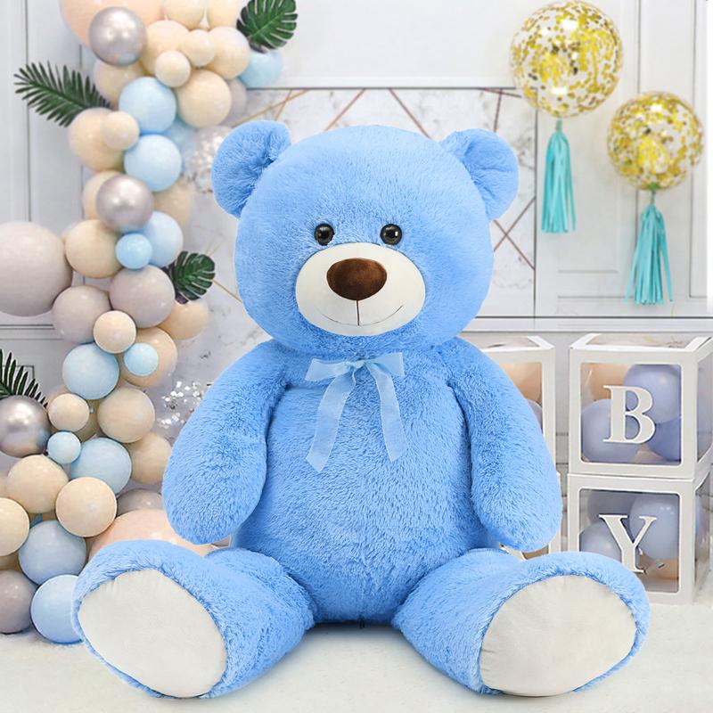 MaoGoLan 51" Giant Teddy Bear Stuffed Animal, Big Teddy Bear for Girlfriend, Kids and Friends, Large Teddy Bear for Birthday, Valentine's Day and Christmas (Blue)