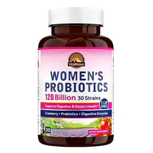 Women's Probiotics,Healthy Odor and Tract Support,Prebiotics,Digestive Enzymes&Cranberry,Bathroom,120 Billion CFUs,Supplement,Cyber Monday,Vitalitown