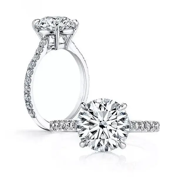 3.5ct 925 Sterling Silver Round Solitaire CZ Wedding Engagement Ring Size 2.5-15 S6835