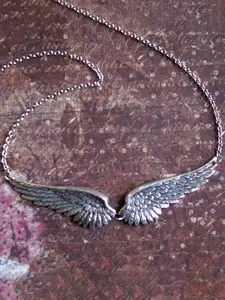 Gothic Vintage Angel Wings Necklace, Punk Style Animal Design, Zinc Alloy Chain, Unique Party Jewelry for Women, All Seasons Wear