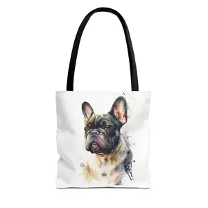 French Bulldog Tote Bag - Pet Lover Gift, Dog Mom Bag, Canvas Shopping Tote, Cute Dog Art, All-Over Print Design