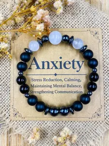 Anxiety Relief Bracelet, Calming Stress Reduction Crystal Beads Bracelet for Mental Balance