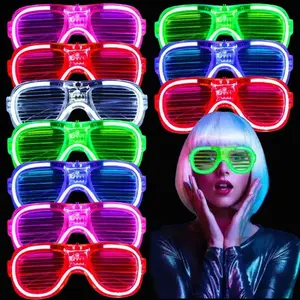 10 Pcs Led Neon Party Glasses Light Up Sunglasses Glow in the Dark Glasses for Kids Adults Party Supplies