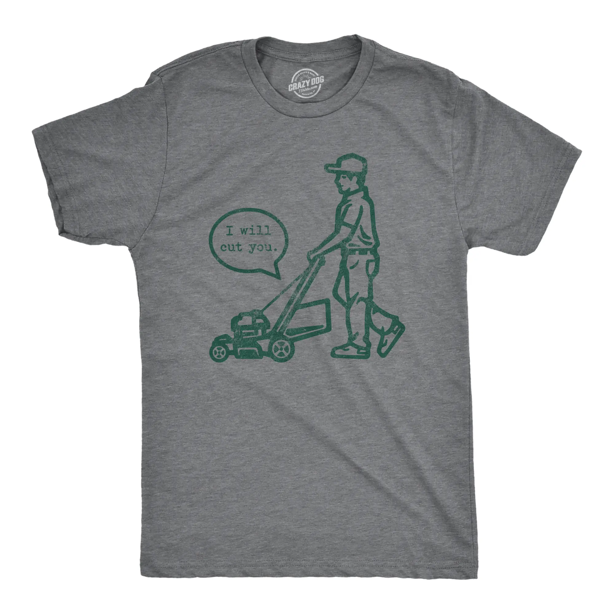 Mens I Will Cut You Lawn Mower T Shirt Funny Offensive Grass Cutting Graphic Novelty Tee for Guys Mens Funny T Shirts Cool Vintage Fashion T-Shirt Gift Classic Menswear Funny Sarcastic Short Sleeve Novelty Tees Dark Grey
