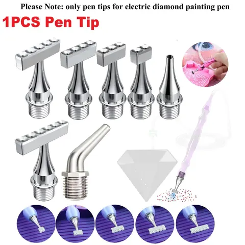 Stainless Steel Screw Multi-Functional Durable Material Vacuum Diamond Painting Replacement Head Set, Compatible with Most Vacuum Diamond Pens, Diamond Art Tools
