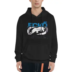 Ecko Unltd 1 Print Hoodie, Casual Polyester Knit Fabric Pullover, Loose Fit, with Kangaroo Pocket