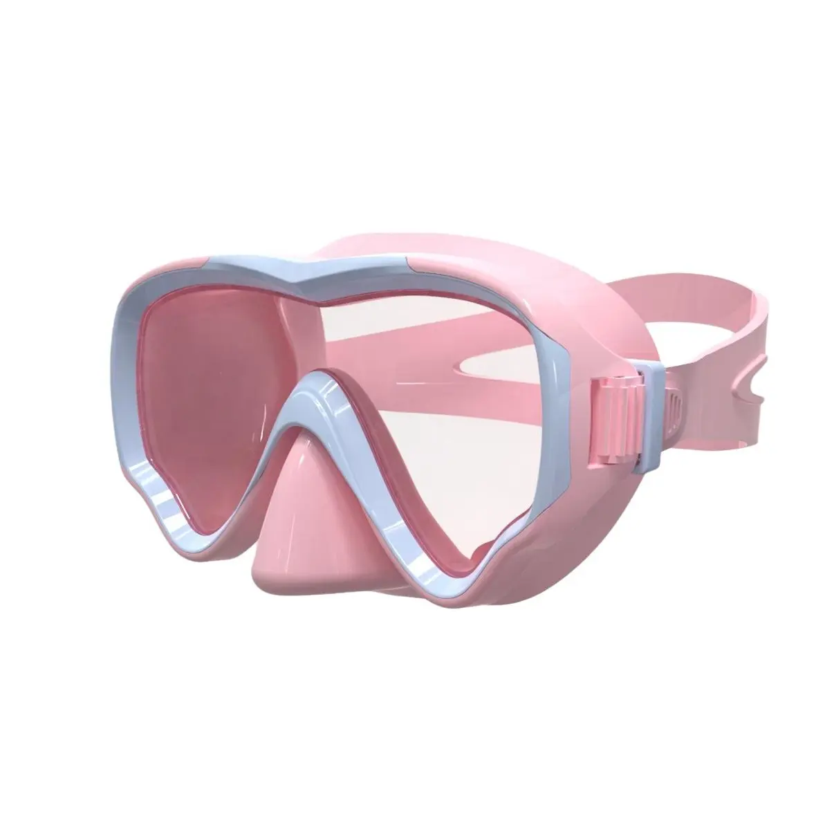 WATERTIME Youth Children's Full Face Snorkeling Gear, Soft Silicone Nose Cover, 180° Wide Panoramic View, Anti-Fog, UV Protection, for Under 15, Pool/Beach Use, Pink Wetsuit, 180° Panoramic View, Wide View