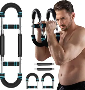 Twister Arm Trainer for Men, Chest Workout Equipment 5-Level Adjustable (60-130lb) Biceps/Clip/Thigh, Portable Exerciser for Home Gym Travel Fitness