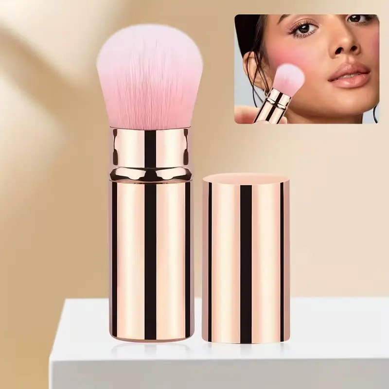 1pc Retractable Makeup Brush Set, Foundation & Cheek Brush with, Soft Bristles for All Skin Types, Portable Travel Cosmetic Brushes, Multi-Purpose Makeup Tools﻿