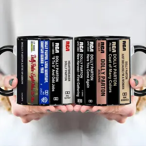Dolly Parton Albums Cassette Retro Collection Accent Mug