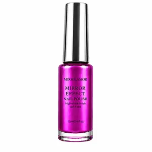 MOOGLAMOR Rose Purple Mirror Chrome Nail Polish Single Independent Bottle Bright Fuchsia Metallic Tone Each Bottle Holds 12 Ml Smooth Self Leveling Air Dry Polish With Attached Brush For Fingernail Night Out Festival Salon Party Manicure Creation