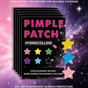 Cute Star Hydrocolloid Patches, 7 Color Options Available, Single Item Pack, Non-Flammable, Made in China, Perfect for Skin Care