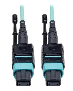 Tripp Lite TRL-N844-02M-12P MTP-MPO Connector Patch Cable, 12 Fiber, 40GbE 40GBASE-SR4, OM3 Plenum-Rated, Aqua - 6 ft.