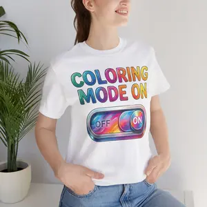 Coloring Mode On Tee | Coloring Switch Graphic Shirt, Art Lover Tee