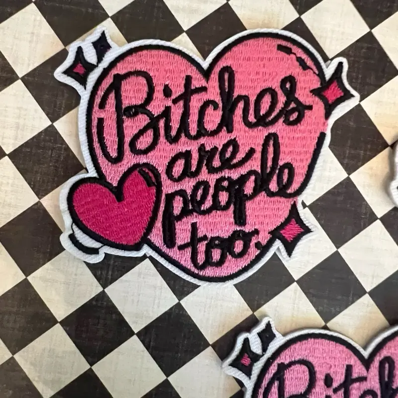 Pink heart iron on Patch