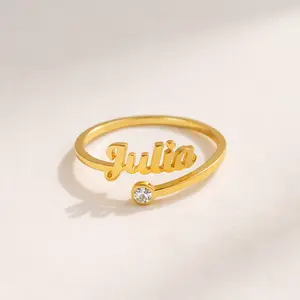 Customized Name Ring, Personalized Birthstone Ring, Couple Name Ring, Mother Name Ring, Birthstone Engagement Ring, Birthstone Wedding Ring