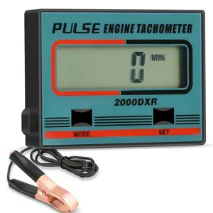 Digital RPM Meter Induction Pulse Tachometer Hour Meter for Small Engines Chainsaws Lawn Mowers Motorcycles Blue