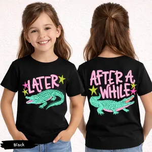 [Sale up To 30%] Girls Later Gator  Shirt, Front & Back After A While Crocodile TShirt Shirt | After While Crocodile Gator Shirt