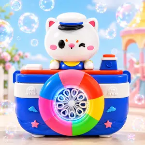Cat Bubble Machine for Kids, Automatic Bubble Maker Toy with Lights and Music, Cute Outdoor Summer Party Toy