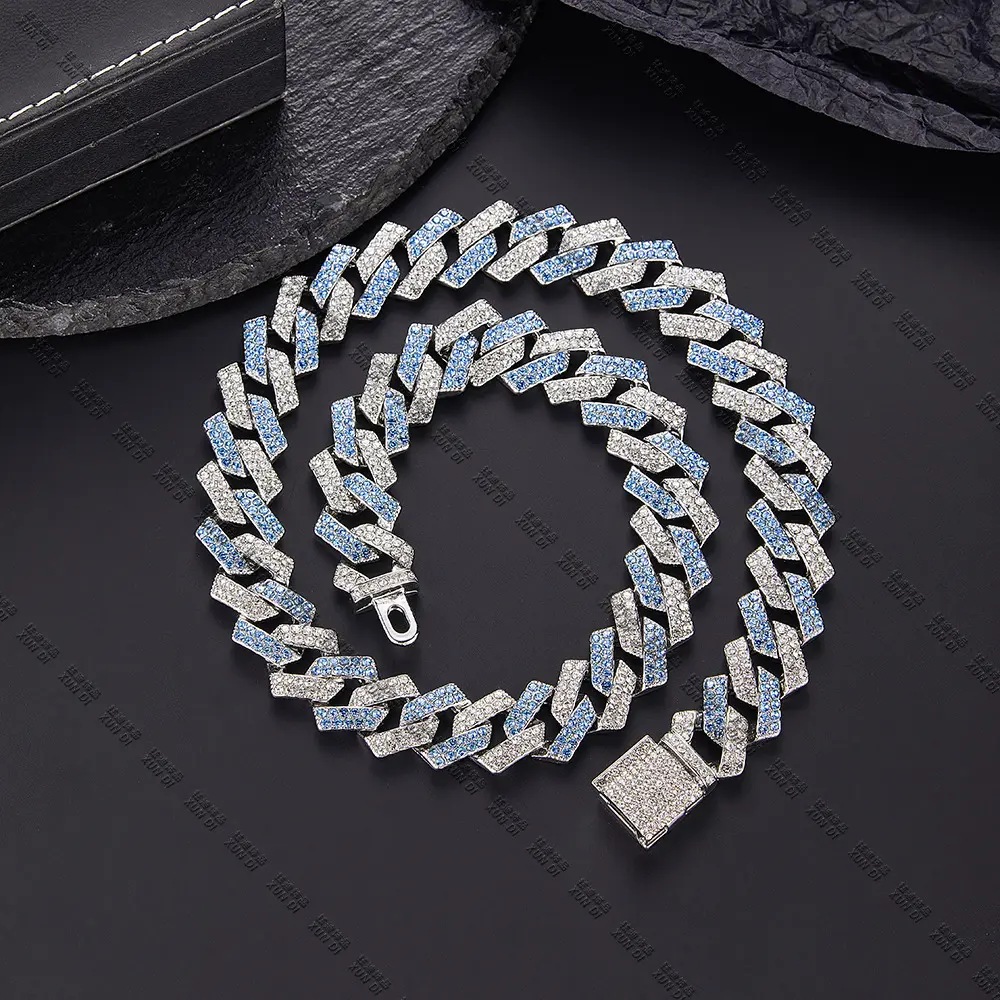 Silver blue and white chain