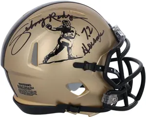 Johnny Rodgers Nebraska Cornhuskers Autographed 2023 Gold Riddell Heisman Mini Helmet with "72 Heisman" Inscription - Fanatics Authentic Certified