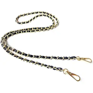 Caviar leather Purse Chain Strap Slim Wide 8mm Length 48.4inch Replacement crossbody chain strap for small handbag