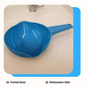 Tupperware 1 Quart Colander with Handle Hook and Hole Design for Hanging Stability Footed Base Dual Pour Spouts Dishwasher Safe Kitchen Kitchen Cooking Accessories