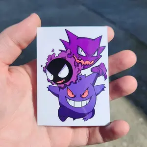 Gastly Haunter Gengar Car Decal: Waterproof Gen 1 Ghost Family Sticker