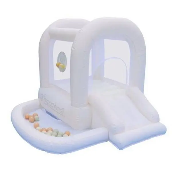 Bounceland Mini Inflatable Bouncy Castle with Ball Pit - White, Inflatable Indoor Playground Equipment for Kids' Outdoor & Indoor Play