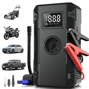 1pc 5-in-1 Jump Starter with Air Compressor Peak Power, 150PSI Digital Tire Inflator, ABS Material, USB Rechargeable, for Gas/Diesel Vehicles, Portable with LED Emergency Lighting, Auto Shut-Off, Tire Pressure Detection & Adjustment, Quick Charge