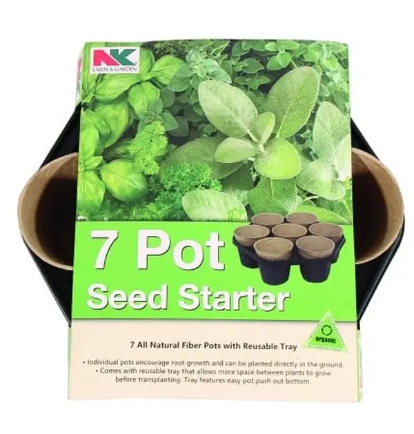 Jiffy-Ferry Morse Seed Circular Tray With Seed Starting Pots 7 Pack Brown PFB7