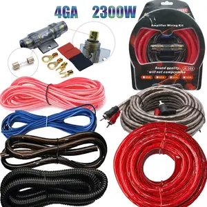 4 Gauge Car Amplifier Wiring Kit 2300W, Complete Audio Install Kit with RCA Interconnect, Power Wire, Ground Cable and Fuse Holder for Subwoofer