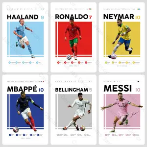 Soccer Sports Canvas Poster Athlete Wall Art Messi Ronaldo Neymar Teen Men's Gift Dorm Living Room Bedroom High-Quality Canvas Decor