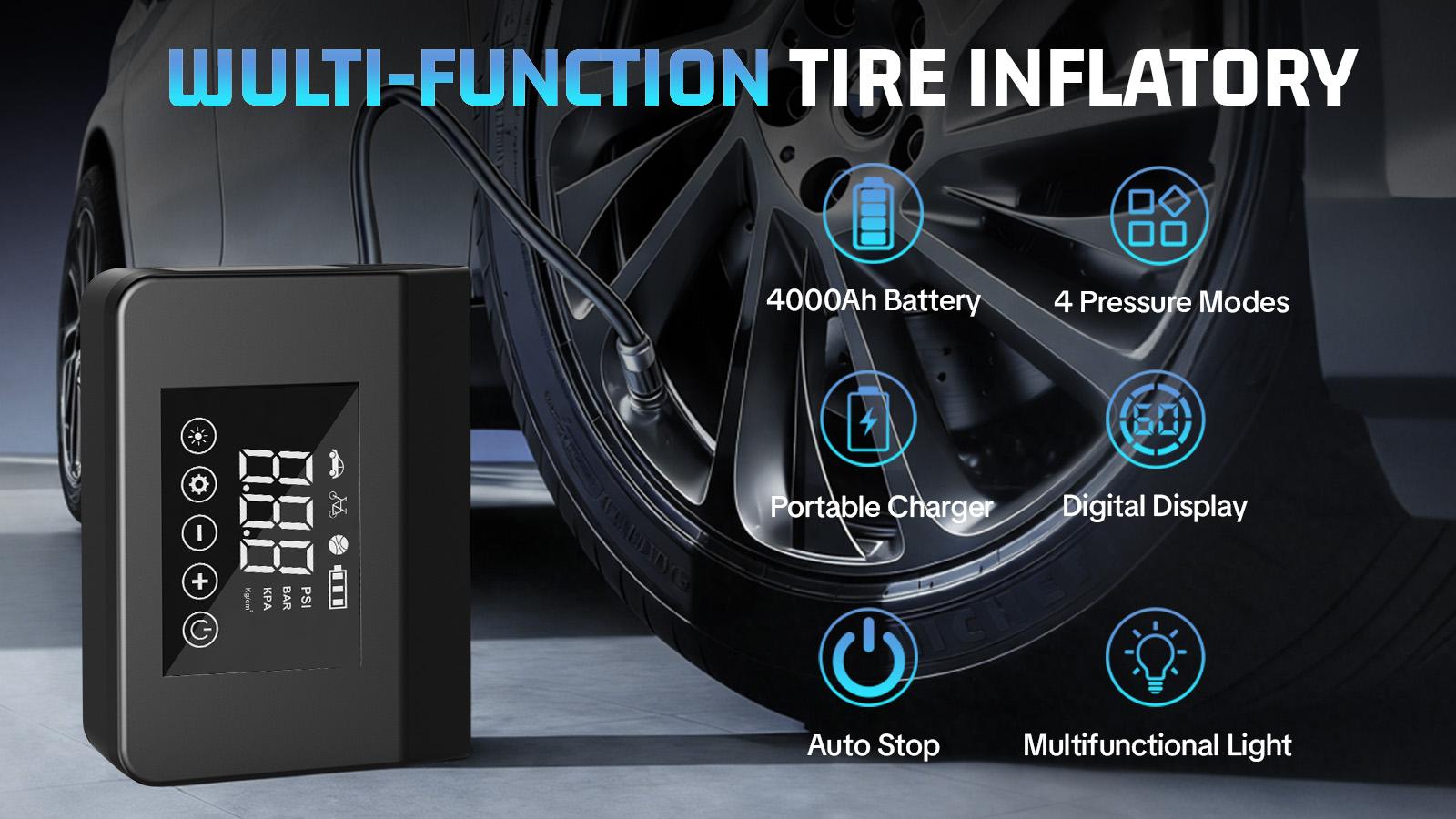 【PASLDA】Winter Emergency Portable Car Jump Starter with Air Compressor, 4000A 150PSI Digital Tire Inflator, 12V Car Battery Jumper, 15000mAh Type-C Quick Charge Power Bank with LED Light, Outdoor Emergency Power Supply, Automotive Universal