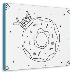 Predrawn Donut on Canvas - Simple Design for Kids to Paint and Personalize - Ideal Gift for Rainy Days or Birthday Parties