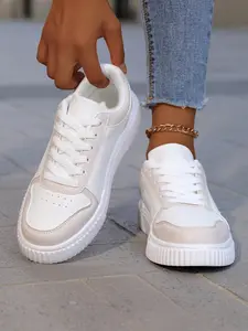 Women's Fashion Simple Skate Shoes, Height Increasing Sneakers, Versatile Casual Shoes, Dn. Monkeys Style