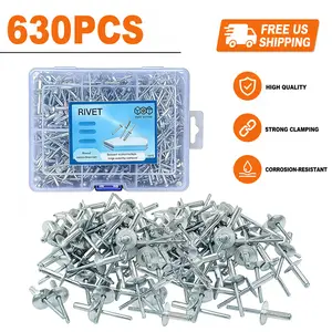 Heavy Duty Stainless Steel Blind Pop Rivets Assortment Kit, 630Pcs Multi-Size 3.2/4/4.8mm Fasteners for Sheet Metal, Automotive Repair [Summervibes]