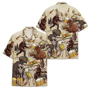 Bigfoot Beer Aloha Hawaii Shirt, Beach Vacation Shirt, Gift for Dad, Summer Outfit, Bigfoot Shirt, Bigfood Lover Gift, Beer Shirt,Beer Lover