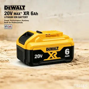 DEWALT 20V MAX Lithium-Ion 6.0Ah Cordless Tool Battery, Durable High-Capacity Replacement for Power Tool Batteries